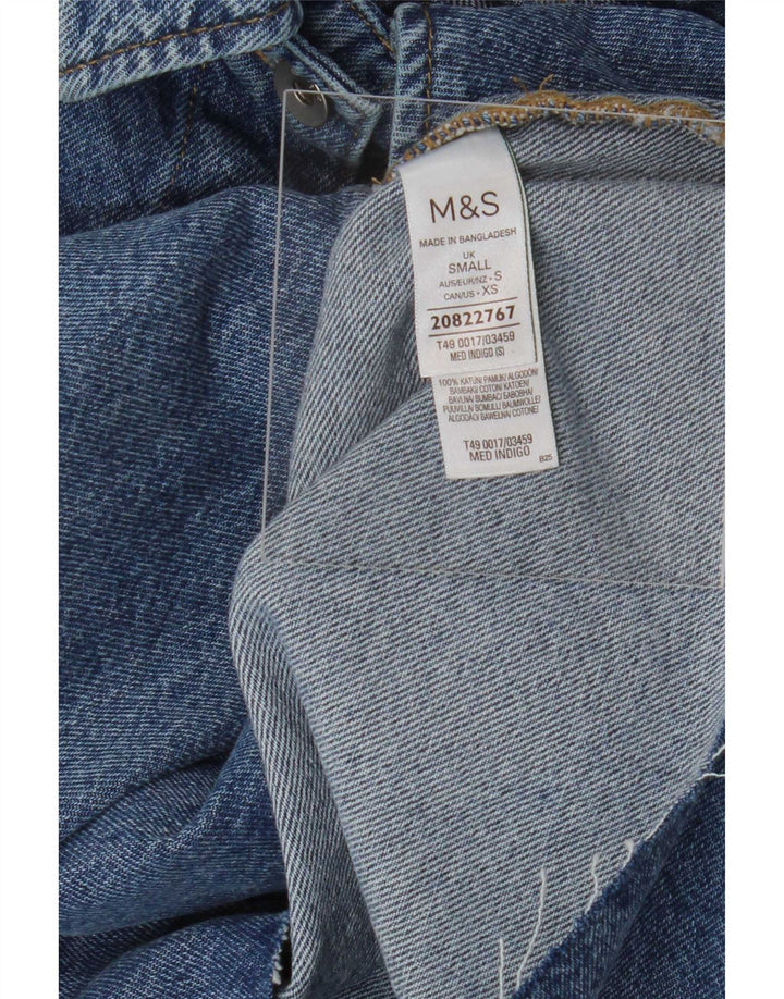 Marks & Spencer Veste en jean surdimensionnée pour femme UK 10 Petit coton bleu