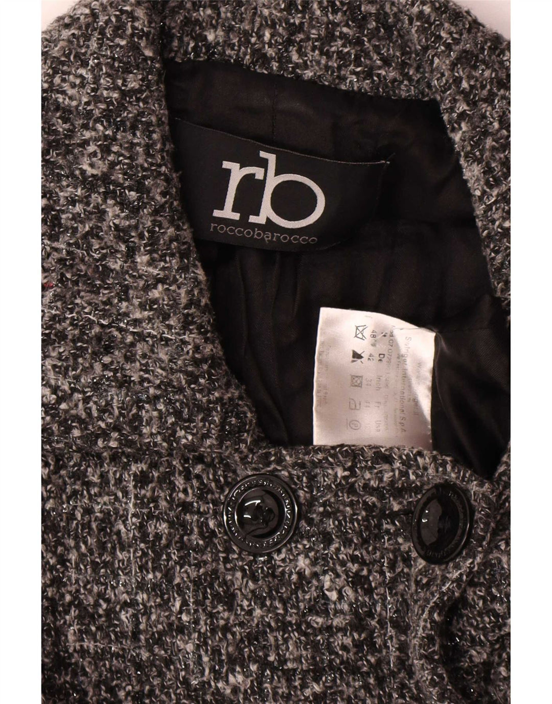 Roccobarocco Caban Femme IT 48 XL Gris Moucheté Polyester