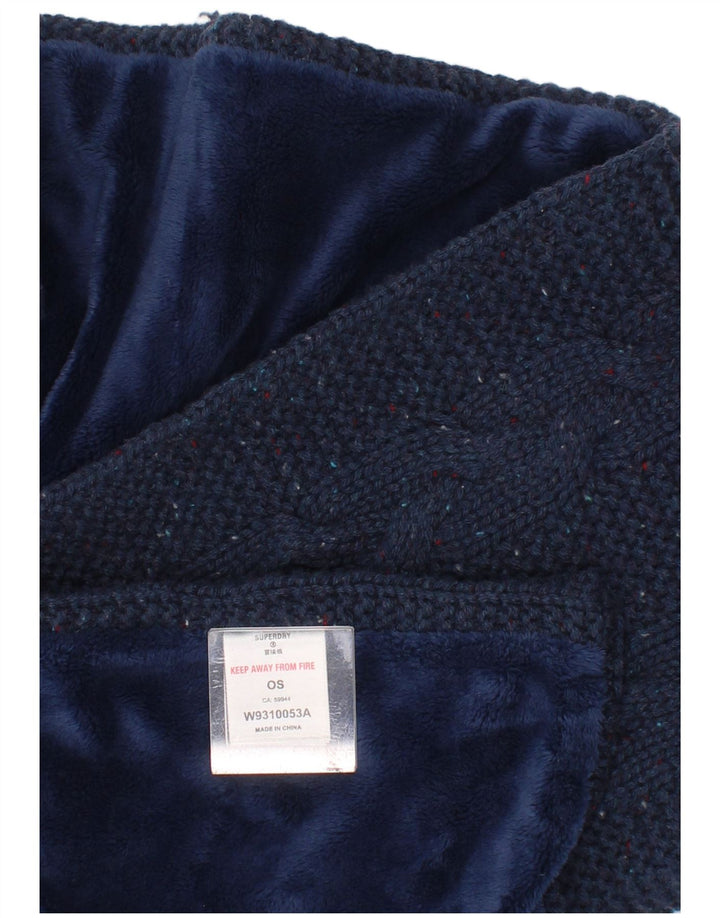 Superdry Femme Tricot Rectangle Écharpe Taille Unique Bleu Marine Moucheté Hiver