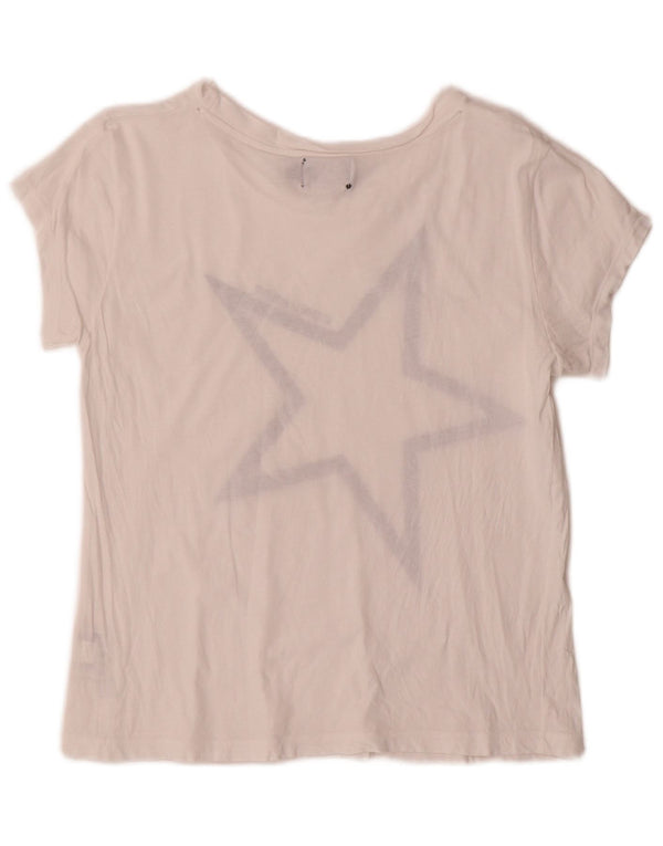 Converse T-shirt graphique pour femme UK 14 Large Blanc Coton