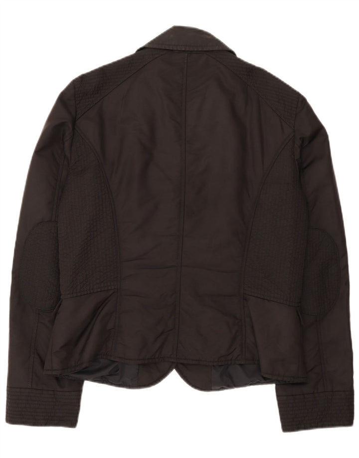 Marella Veste blazer rembourrée à 2 boutons pour femme UK 14 Large Noir Polyamide