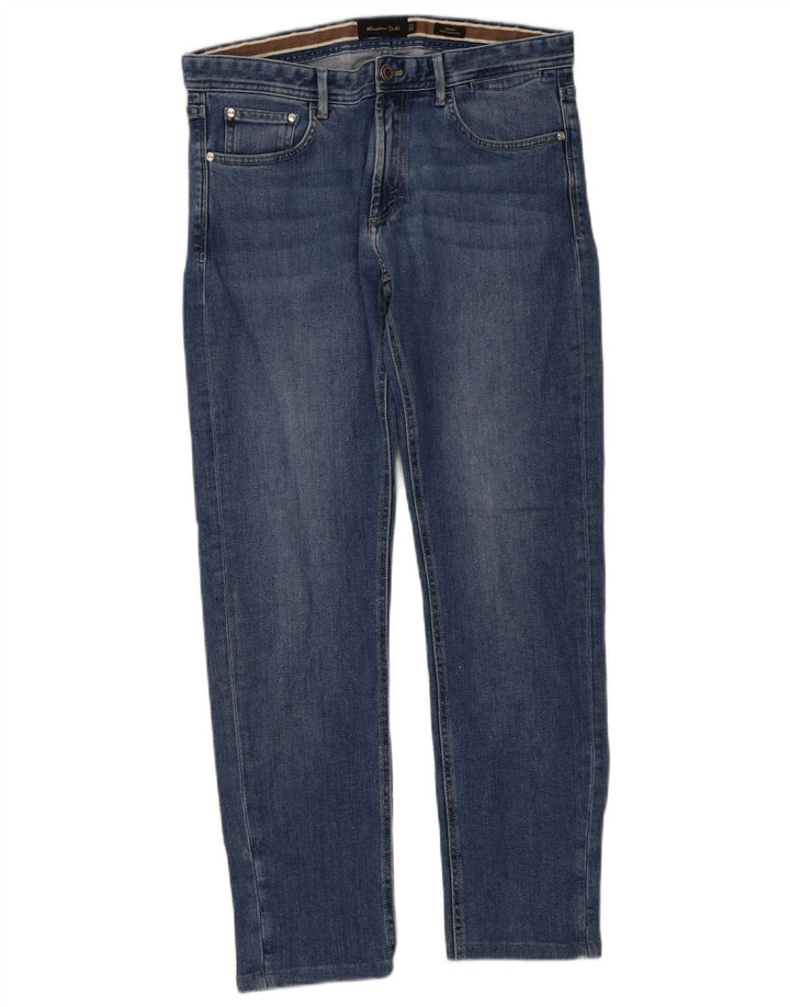 Massimo Dutti Jean slim pour homme EU 42 Large W32 L30 Bleu
