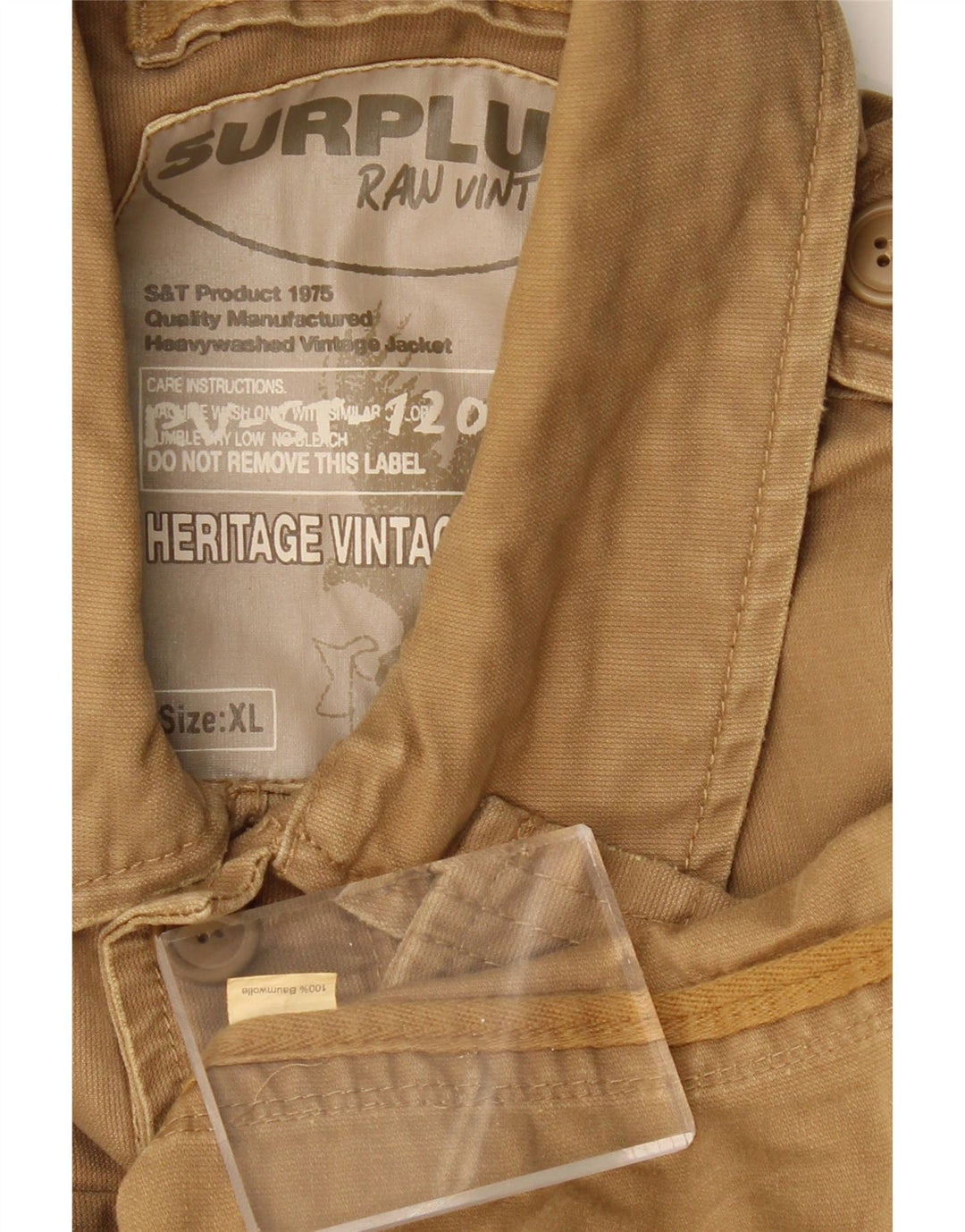 SURPLUS Veste Militaire Homme UK 42 XL Coton Beige