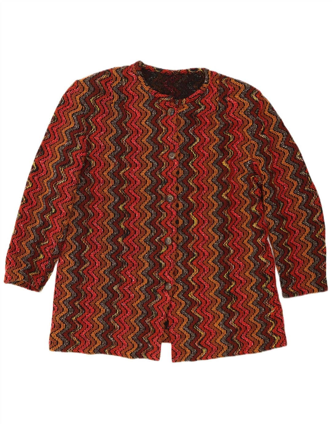 vintage Femme 5 Bouton Blazer Veste UK 16 Grand Rayé Rouge
