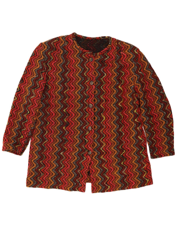 vintage Femme 5 Bouton Blazer Veste UK 16 Grand Rayé Rouge