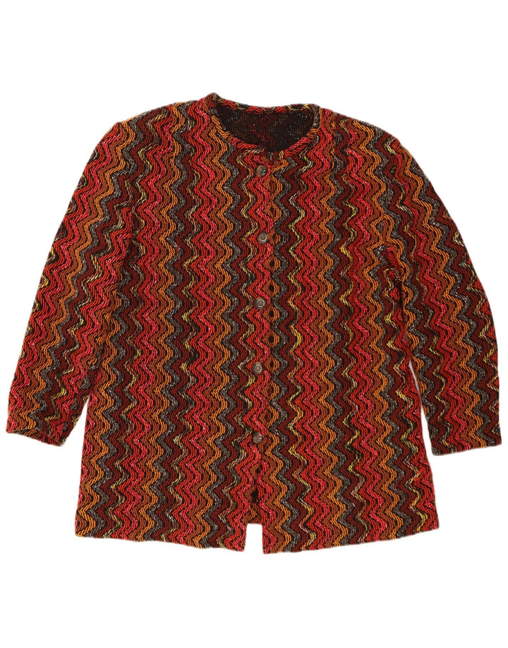 vintage Femme 5 Bouton Blazer Veste UK 16 Grand Rayé Rouge