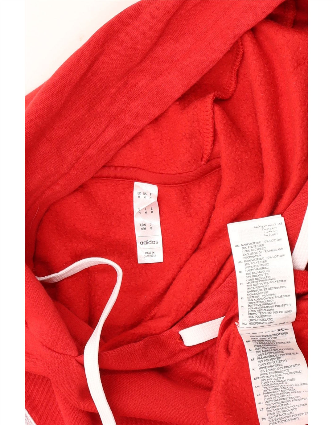 Adidas Pull à capuche pour homme en coton rouge moyen