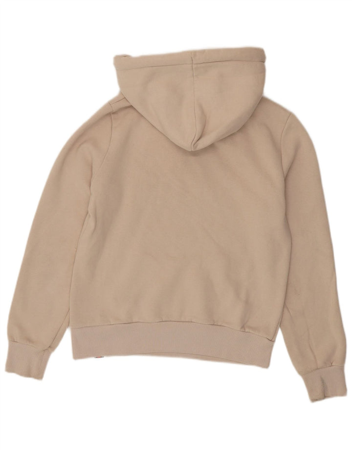 SUPERDRY Pull à capuche graphique pour femme UK 8 Small Beige Coton