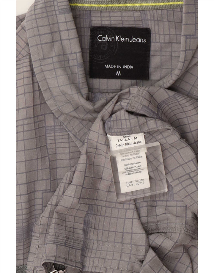 Calvin Klein Jeans Chemise Homme Gris Moyen Carreaux Coton