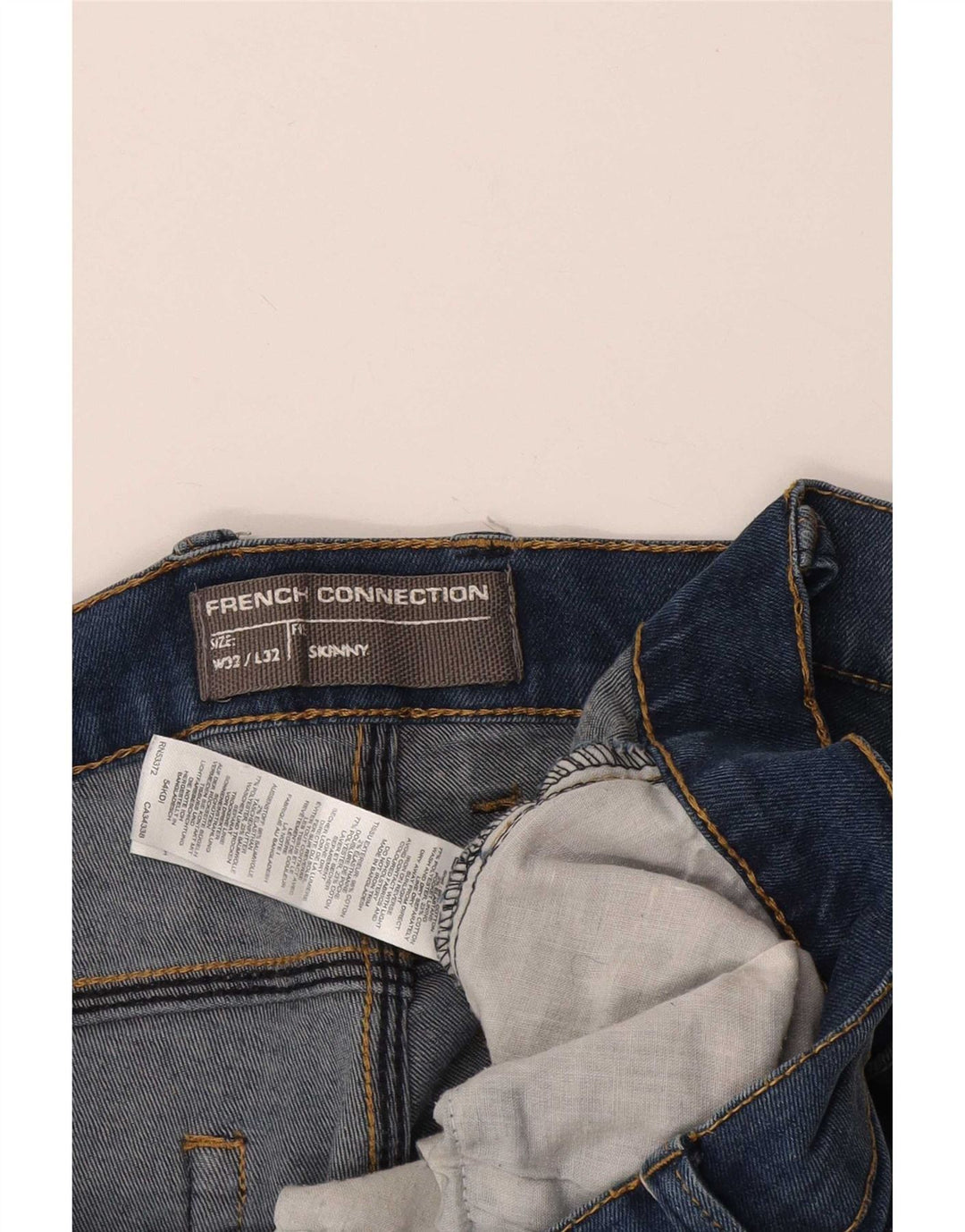 French Connection Short en Jean Skinny W32 Homme Bleu Moyen Coton