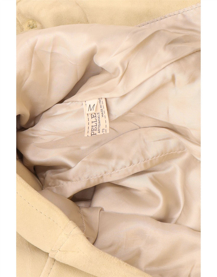 veste en daim femme vintage UK 12 cuir beige moyen