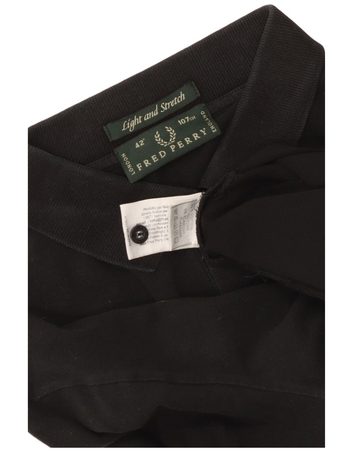 Fred Perry Polo à Manches Longues Homme Noir Moyen Coton