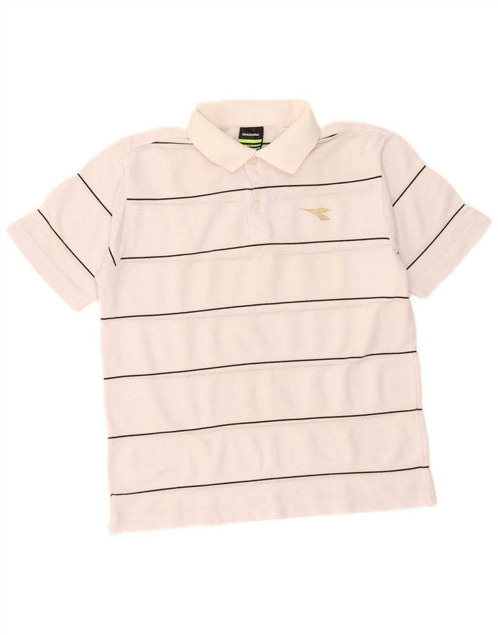 Diadora Polo Homme Petit Blanc Rayé