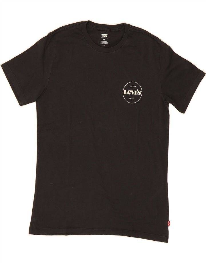 LEVI'S Mens Slim T-Shirt Top Small Black Cotton Vintage Levi's and Second-Hand Levi's from Messina Hembry 