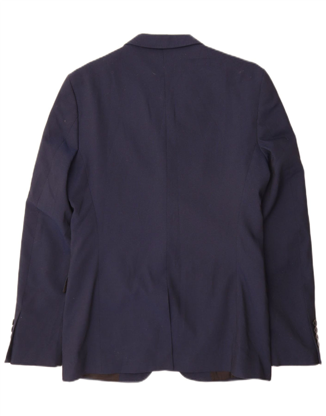 Zara Veste Blazer 2 Boutons Homme EU 48 Bleu Marine Moyen Polyester