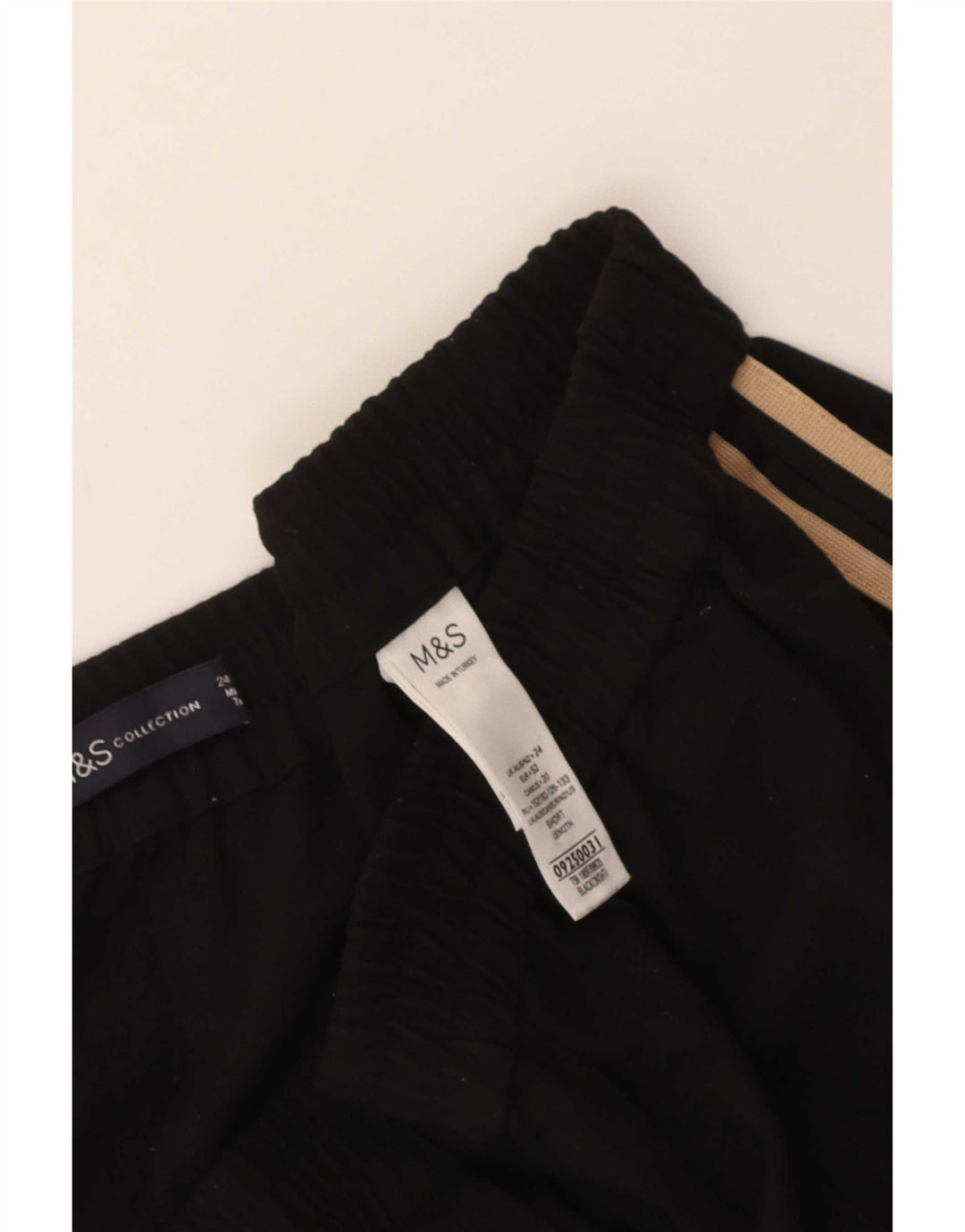 Marks & Spencer Pantalon de survêtement court pour femme UK 24 4XL Noir Polyester