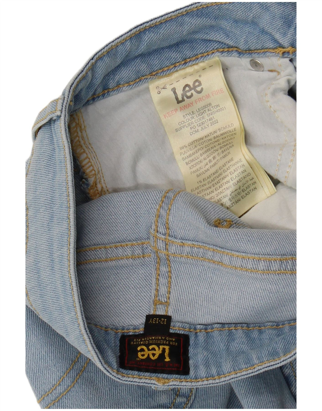 LEE Jean Slim Fille 12-13 Ans W28 L28 Bleu Coton