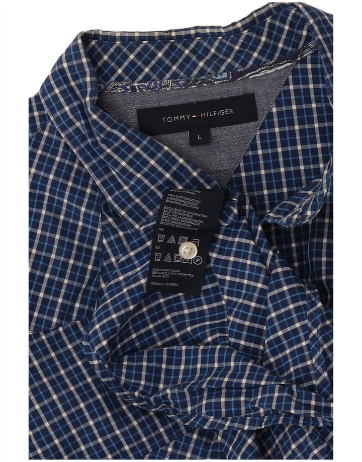 Tommy Hilfiger Chemise Homme Grand Carreau Bleu Coton