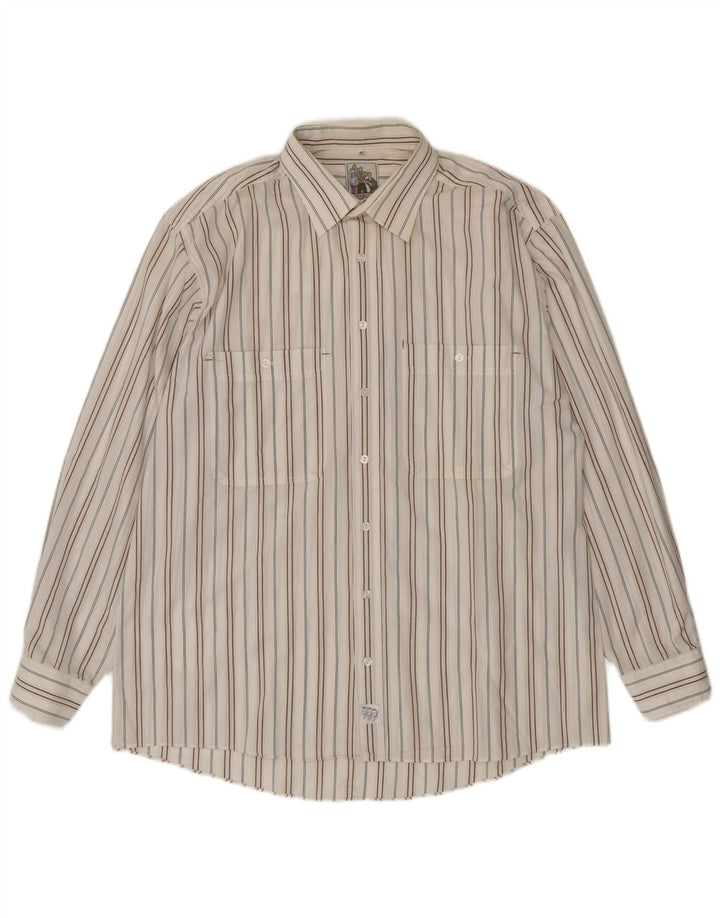 Dornbusch Chemise Homme Taille 42 Large Blanc Rayé