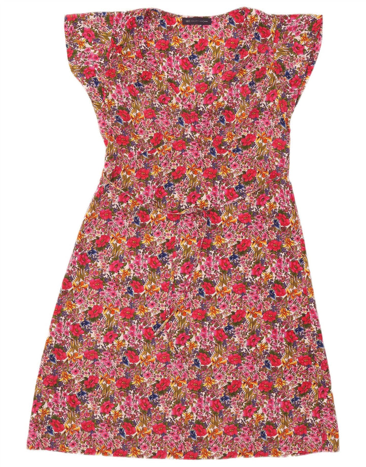 Marks & Spencer Robe trapèze pour femme UK 10 Petit rose floral en polyester