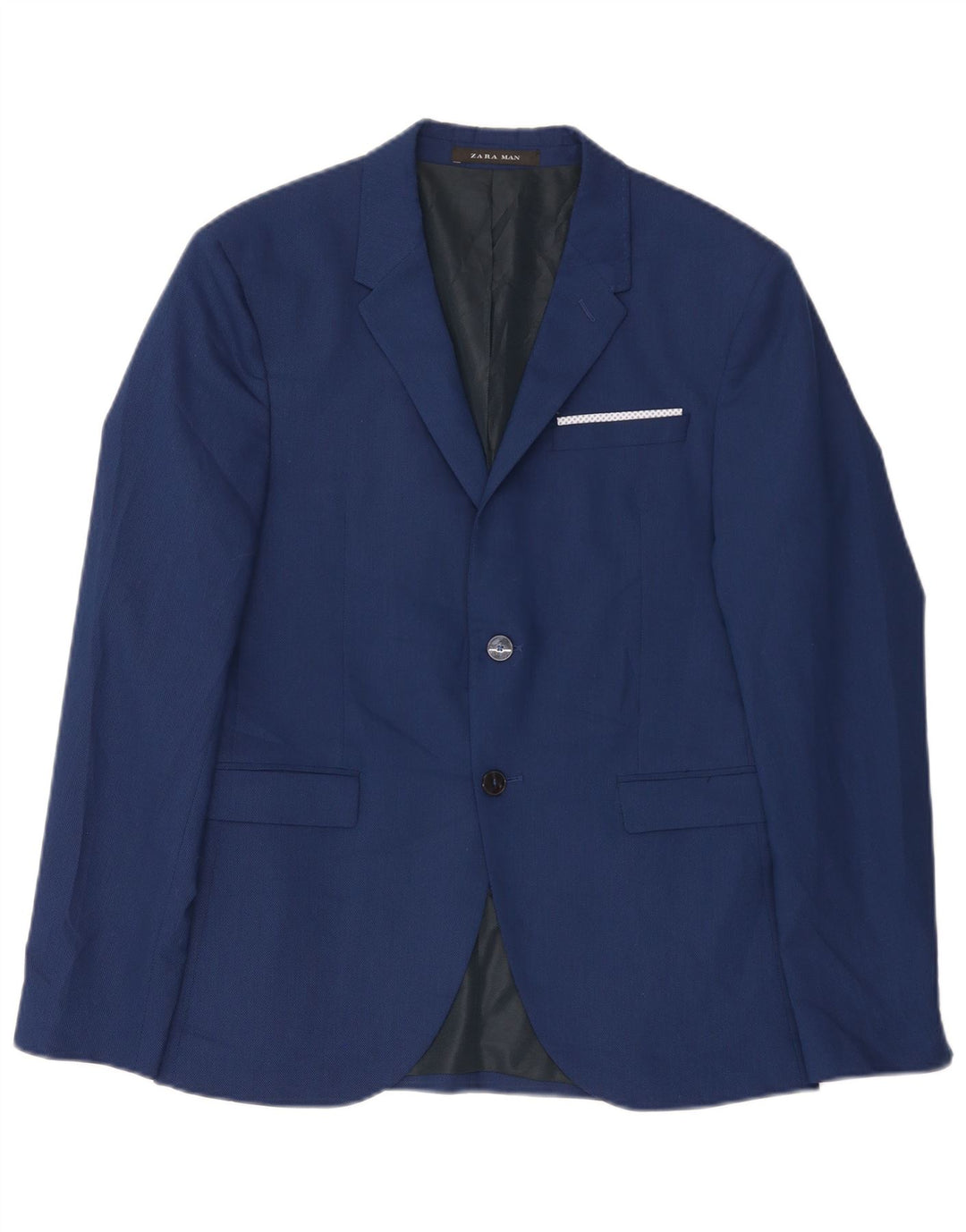 Zara Veste Blazer 2 Boutons Homme EU 50 Bleu Moyen