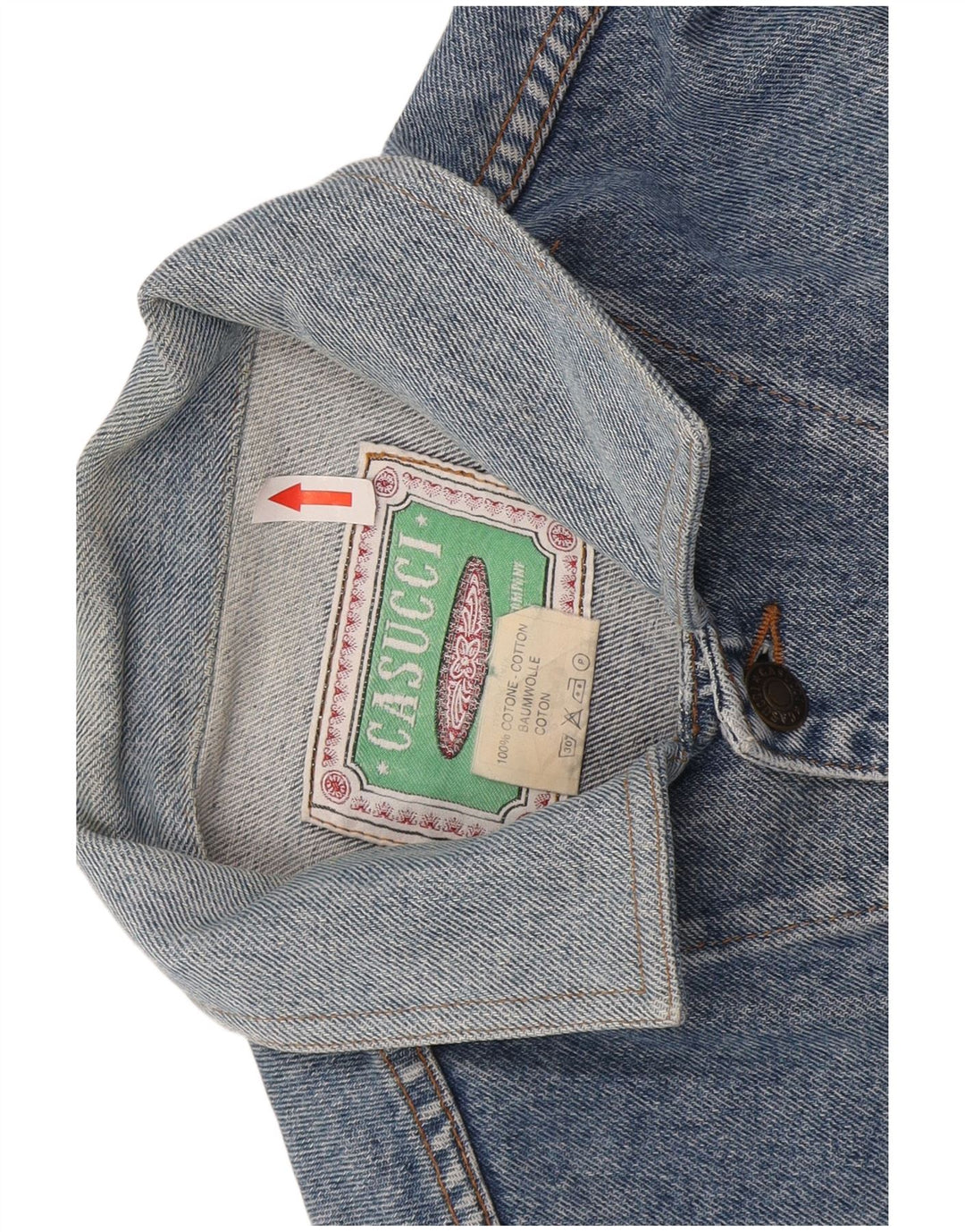 Casucci Veste en jean pour homme UK 40 Large Bleu Coton