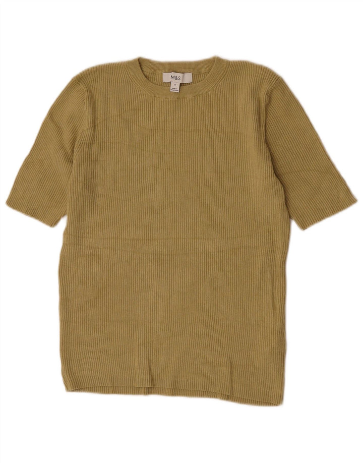 Marks & Spencer T-Shirt Femme UK 12 Beige Moyen Viscose