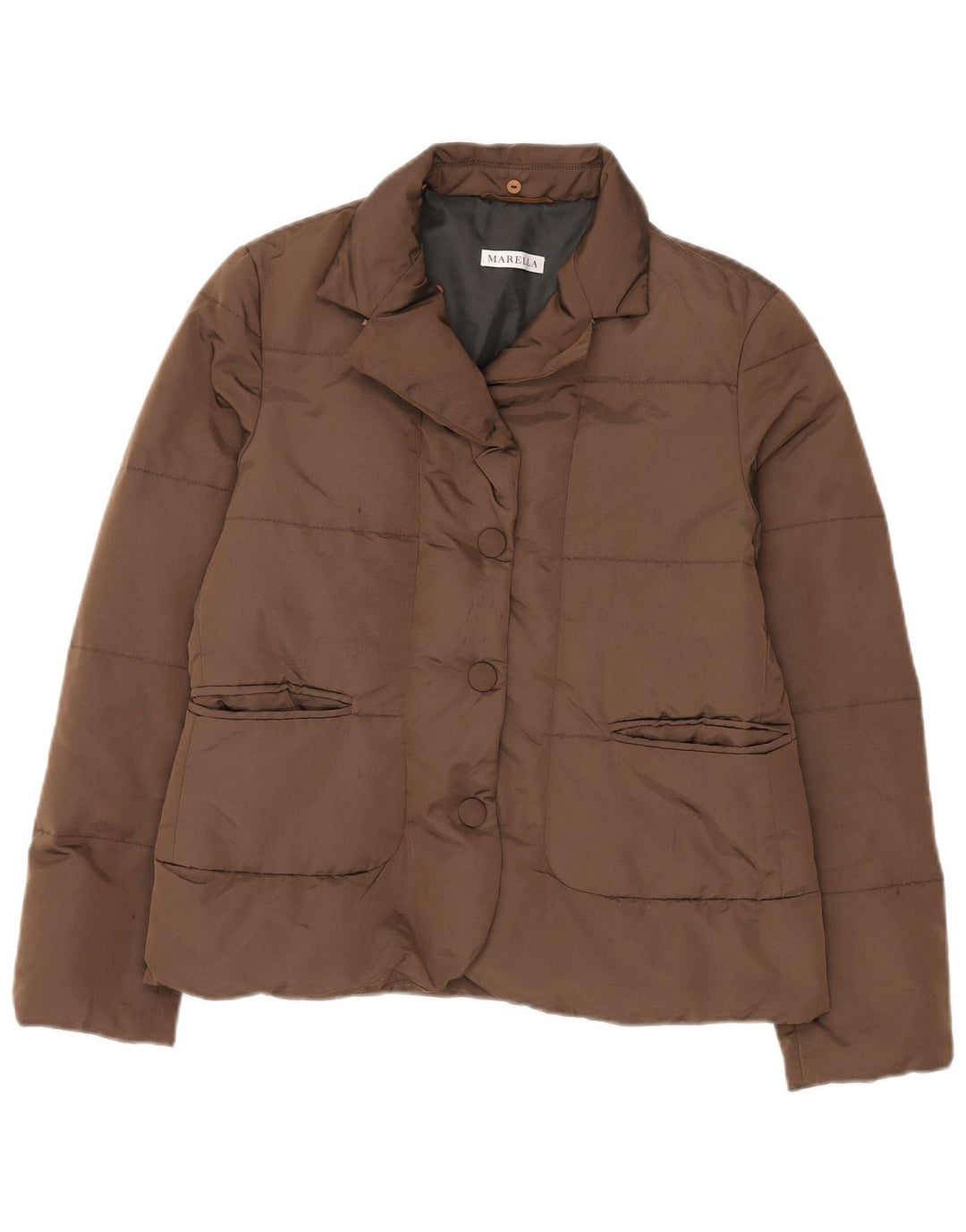 Marella Veste matelassée pour femme UK 14 Large Marron Polyamide