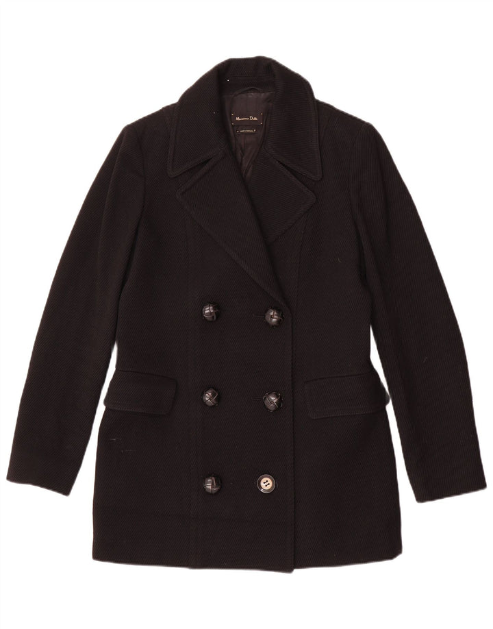 Massimo Dutti Manteau croisé pour femme EU 38 Petite laine noire
