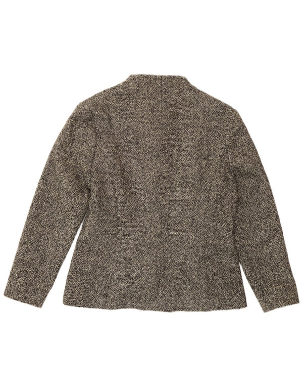 vintage Femme 3 Bouton Blazer Veste UK 12 Gris Moyen Moucheté