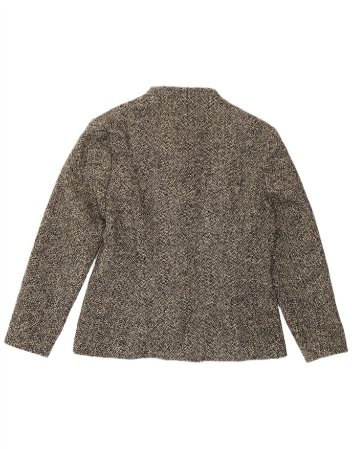 vintage Femme 3 Bouton Blazer Veste UK 12 Gris Moyen Moucheté