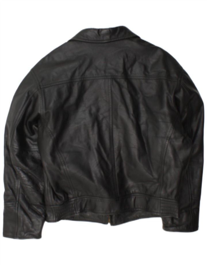 Jeanseria Del Corso Veste en cuir pour homme UK 36 Petit Noir