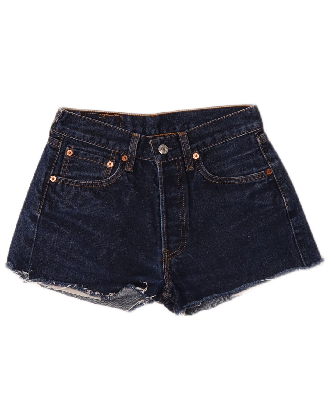 Levi's Short en Jean 501 Femme W28 Bleu Moyen Coton Classique