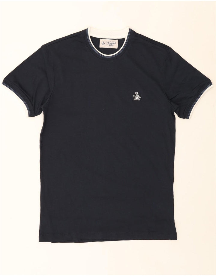 PENGUIN Mens T-Shirt Top Medium Navy Blue Cotton Vintage Penguin and Second-Hand Penguin from Messina Hembry 