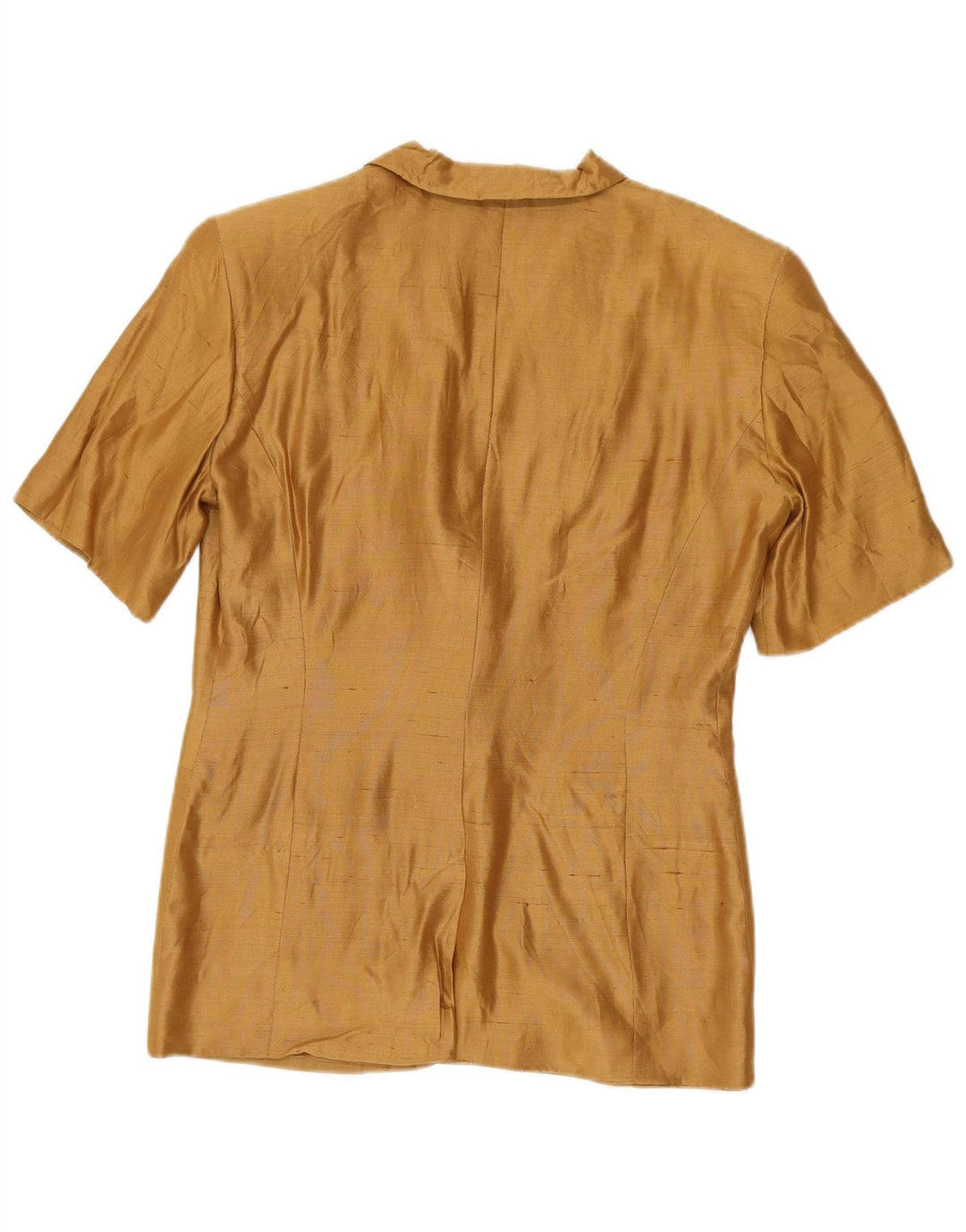 Max Mara Chemisier à manches courtes pour femme UK 12 en soie marron moyen