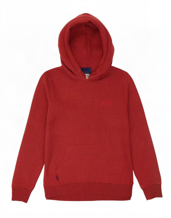 Superdry Pull à capuche pour femme UK 12 Coton bordeaux moyen