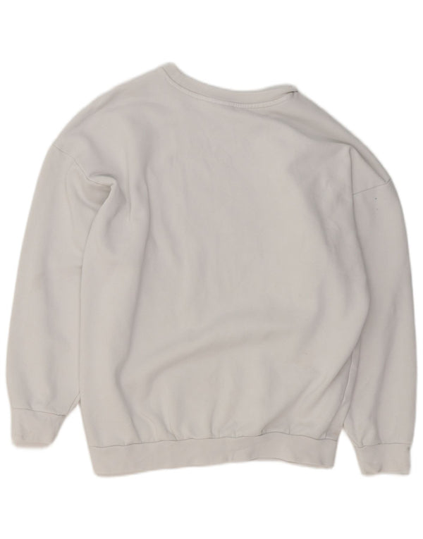 Adidas Sweat-shirt surdimensionné pour femme UK 14 en coton blanc moyen