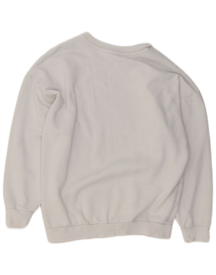 Adidas Sweat-shirt surdimensionné pour femme UK 14 en coton blanc moyen