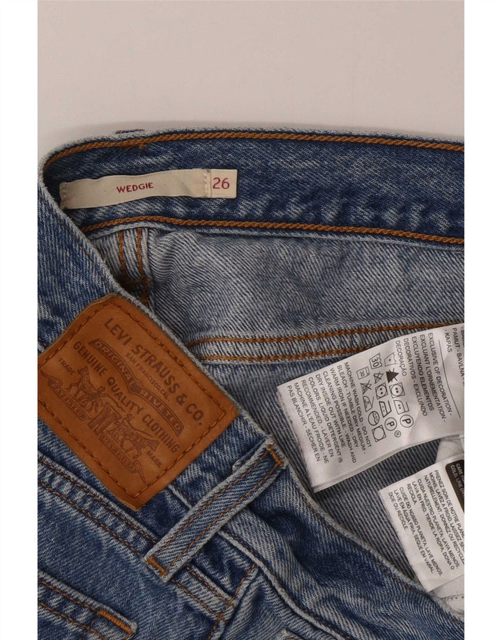 Levi's Short Wedge Femme en Denim Déchiré W26 Petit Bleu Coton