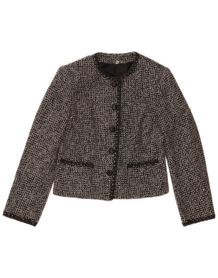 vintage Femme 5 Bouton Blazer Veste IT 44 Moyen Noir