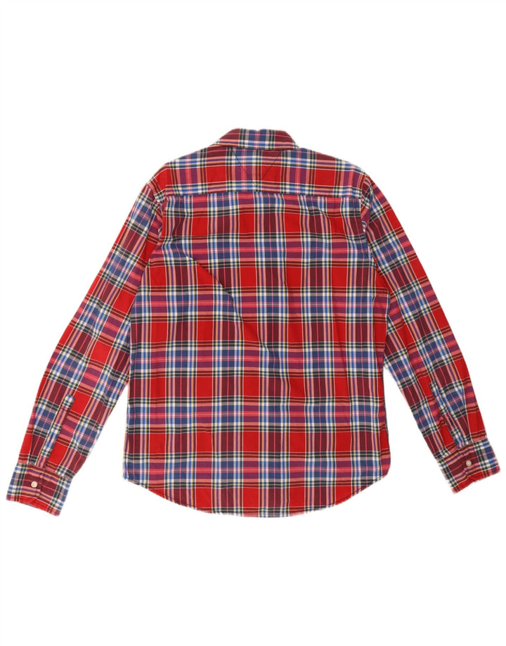 Tommy Hilfiger Chemise Homme Grand Carreau Rouge Coton