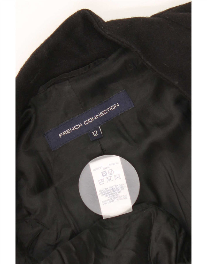 French Connection Manteau surdimensionné pour femme UK 12 Laine noire moyenne