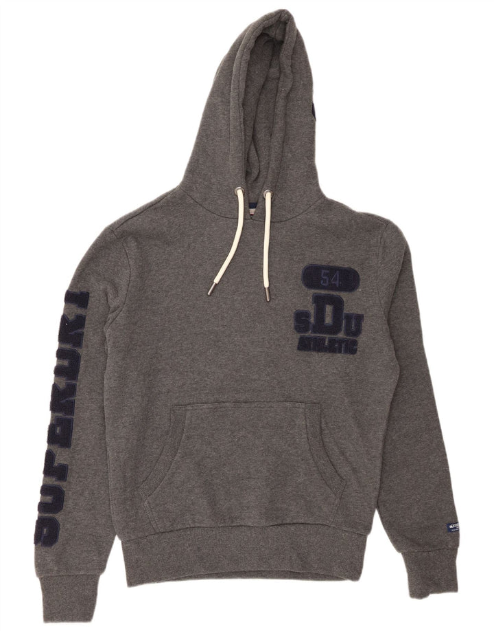SUPERDRY Pull à capuche graphique homme petit gris coton