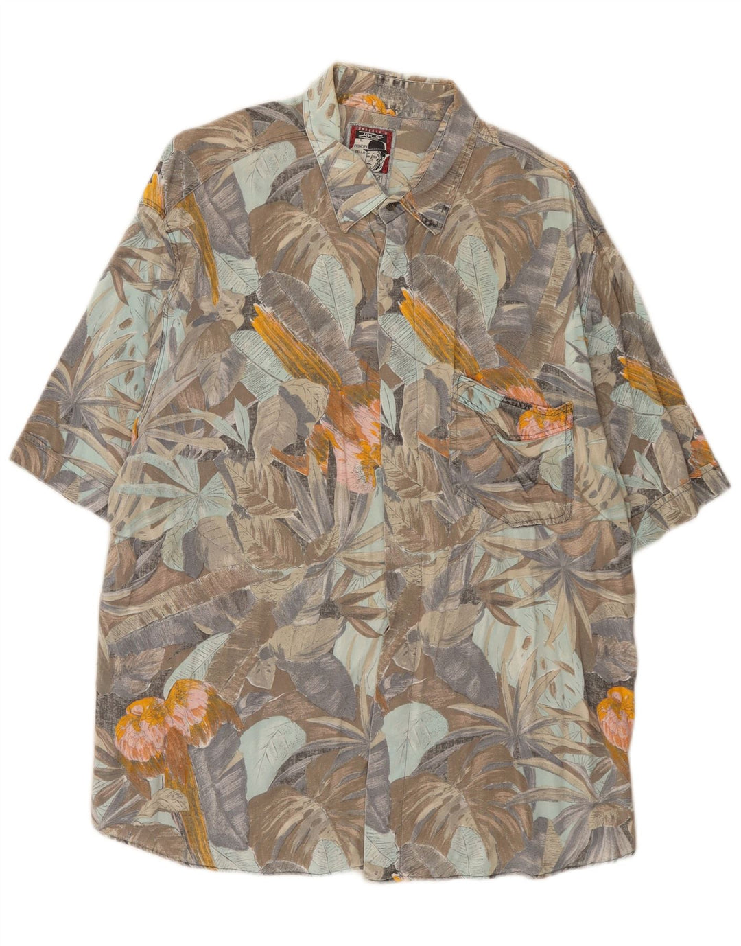 vintage Chemise à manches courtes pour hommes XL Floral multicolore
