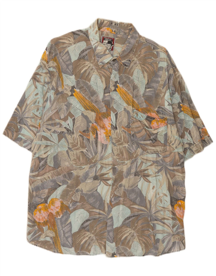 vintage Chemise à manches courtes pour hommes XL Floral multicolore