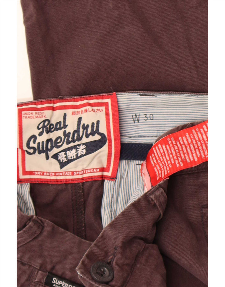 Superdry Short Chino W30 Homme Marron Moyen Coton