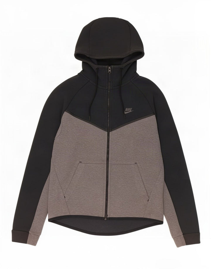 Nike Sweat à capuche zippé en coton color block noir moyen pour homme