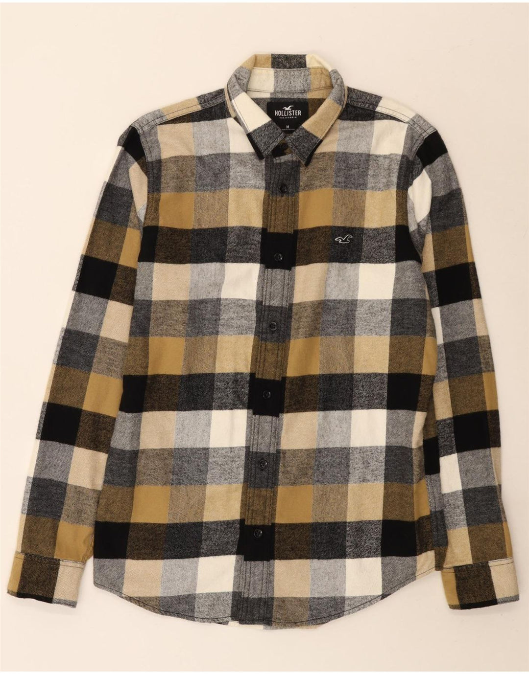 Hollister Chemise en flanelle pour homme en coton à carreaux multicolore moyen