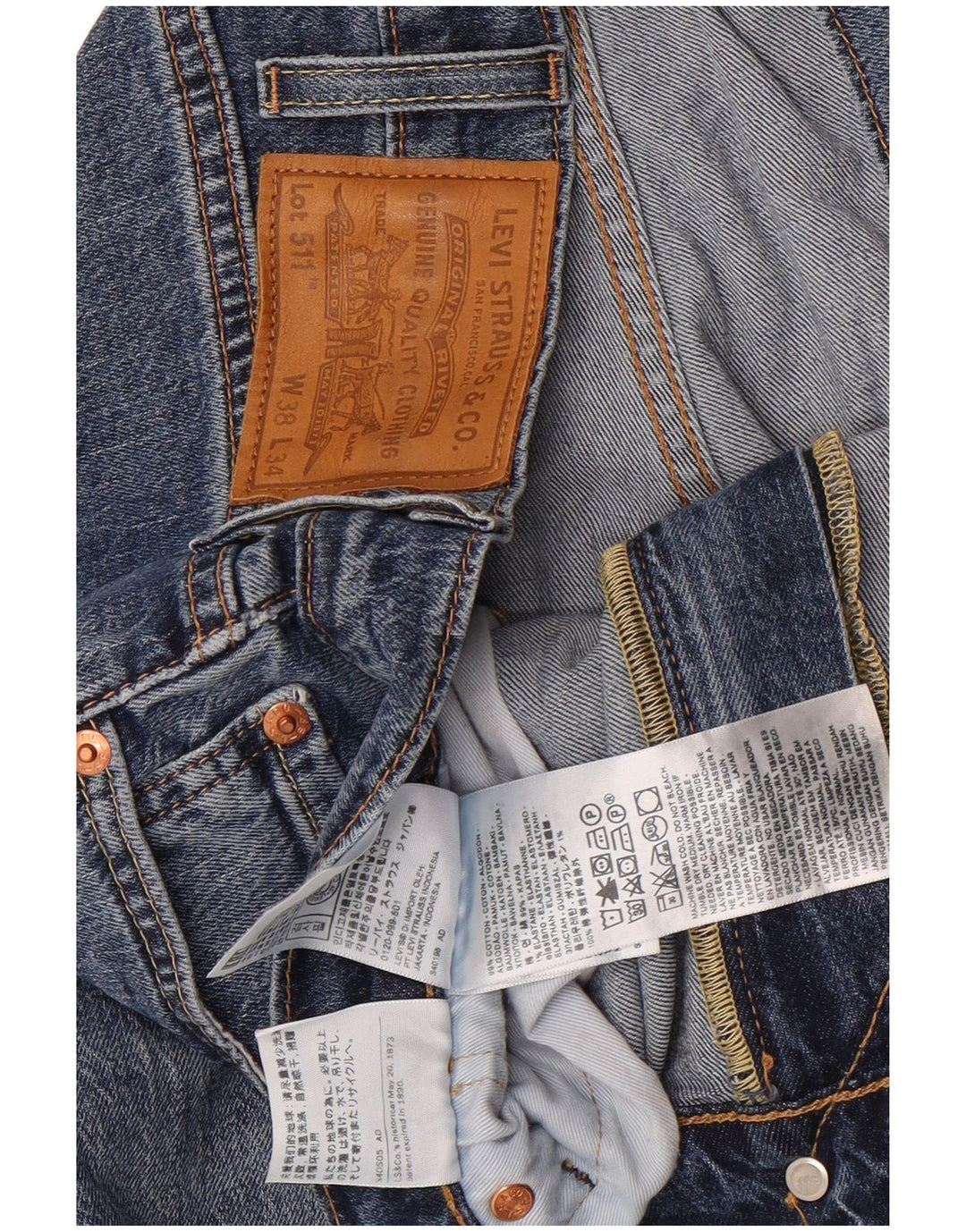 Levi's Jean Slim 511 Homme Bleu W38 L26 Coton