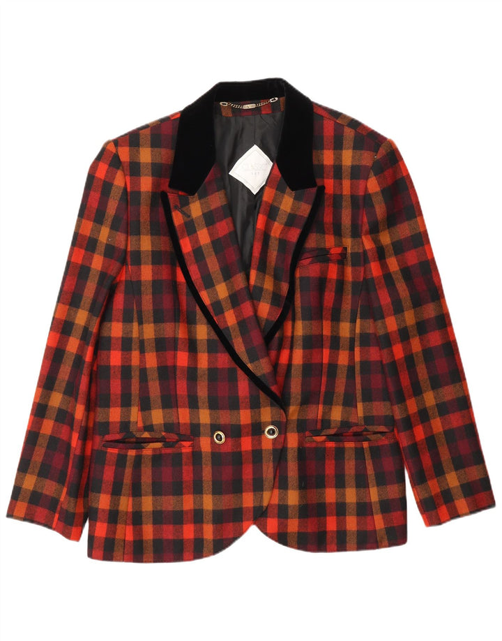 CLASSIC Veste Blazer Femme UK 16 Grand Vichy Multicolore